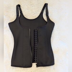 Nebility Women Waist Trainer Corset Zipper Vest Body Cincher Adjustable Black